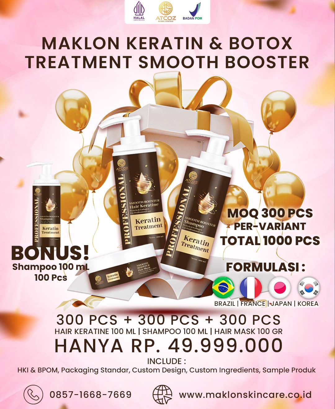 Maklon Custom Paket Hair Keratine